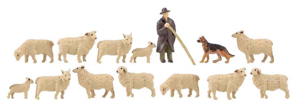 Овцы, пастух и собака