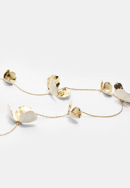 STRADIVARIUS Ожерелье-лариат с цветком, экрю