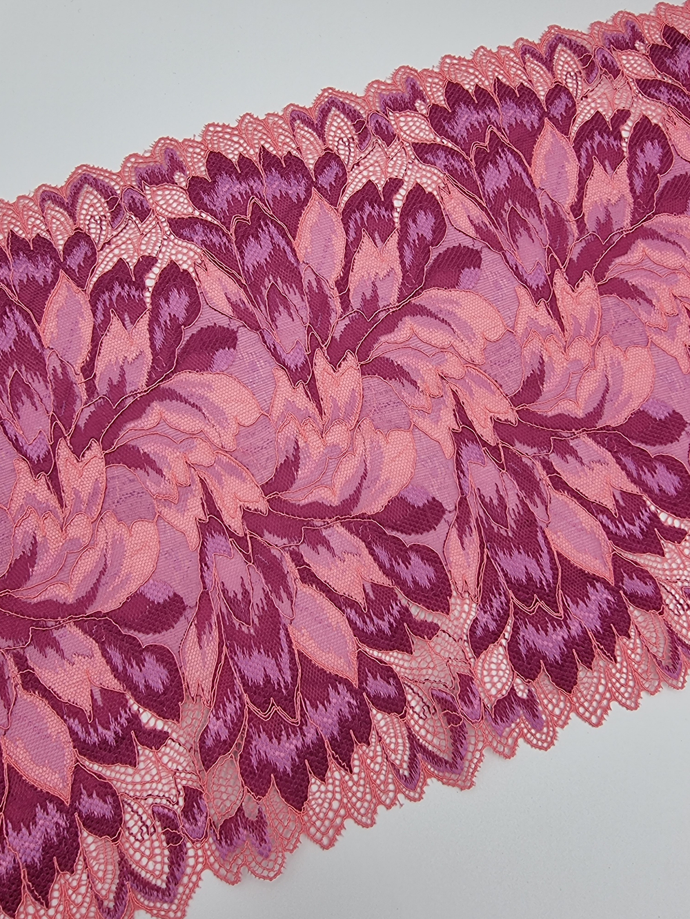 Кружево эластичное розовый/слива К808 23 см