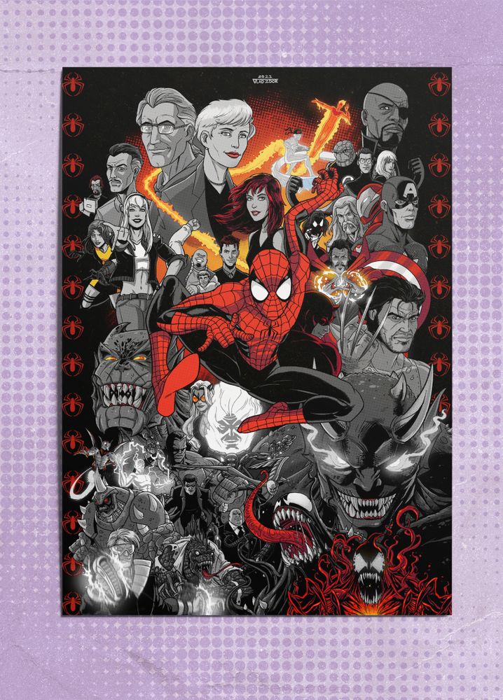 Открытка &quot;Ultimate Spider-Man Tribute: Black &amp; White &amp; Red&quot;