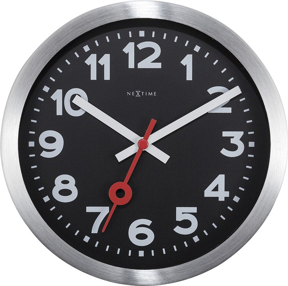 Настенные часы NeXtime Station, алюминий, 19 см · арт. fabr 3998ARZW
