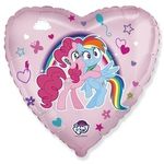 Шар (18"/46 см) Сердце, My Little Pony, Лошадки Пинки Пай и Радуга, Розовый 1 шт.