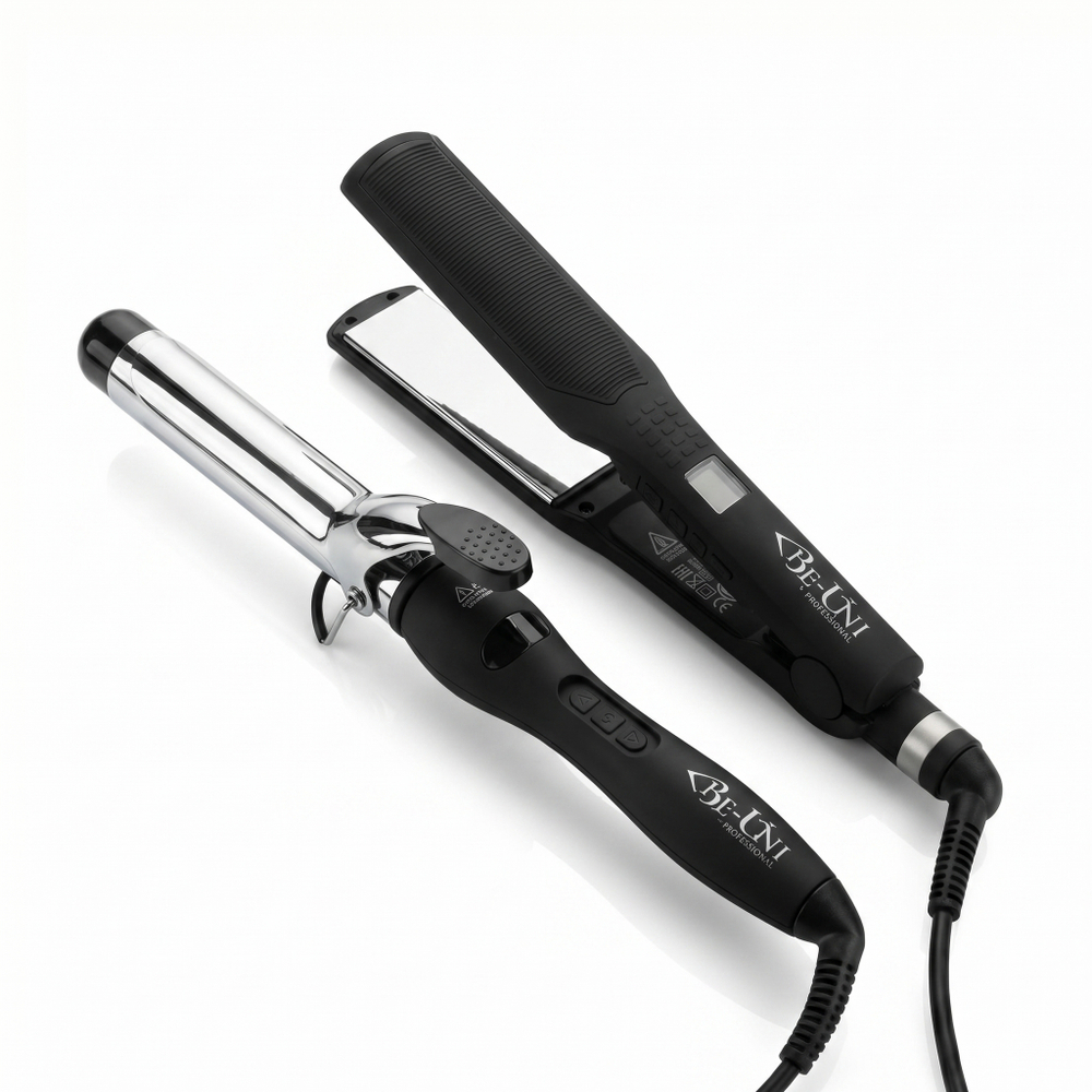 Плойка с титановым покрытием,32 мм и утюжок с титановым, со съемной расческой