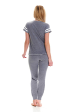 Пижама с принтом на футболке (Размер: L) (Цвет: серый)