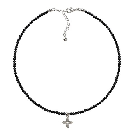 Чокер из Агата и подвески Клевер, silver