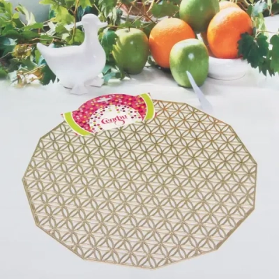 Салфетка плетеная 38см «Орнамент» золото