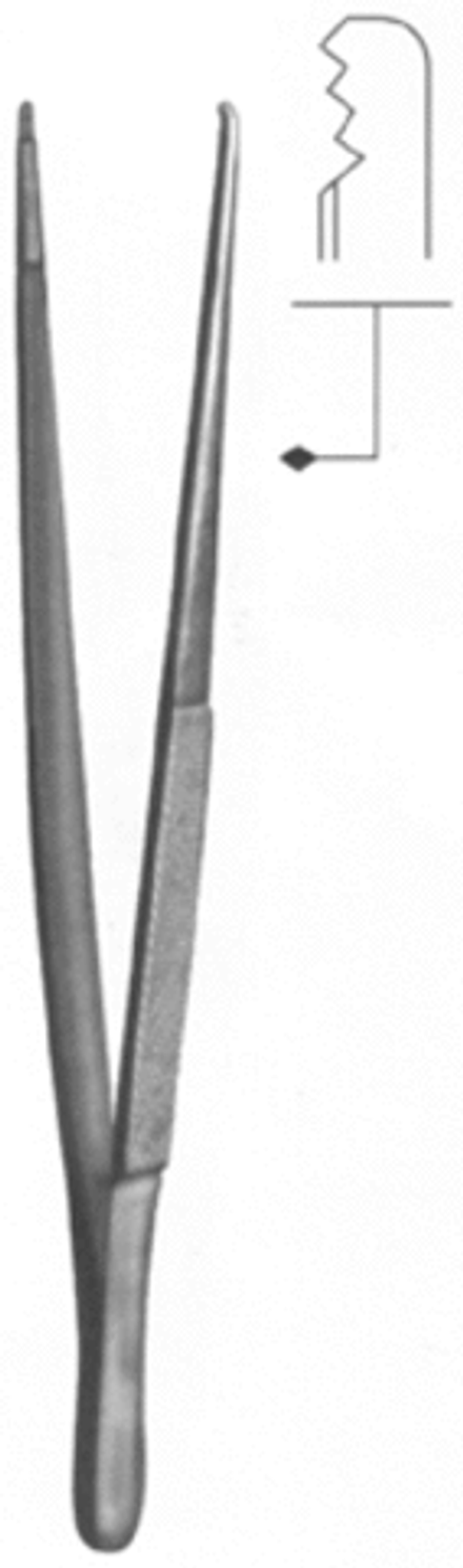 ВР- П-58 Пинцет сосудистый с двойной нарезкой ПА 200х2,0