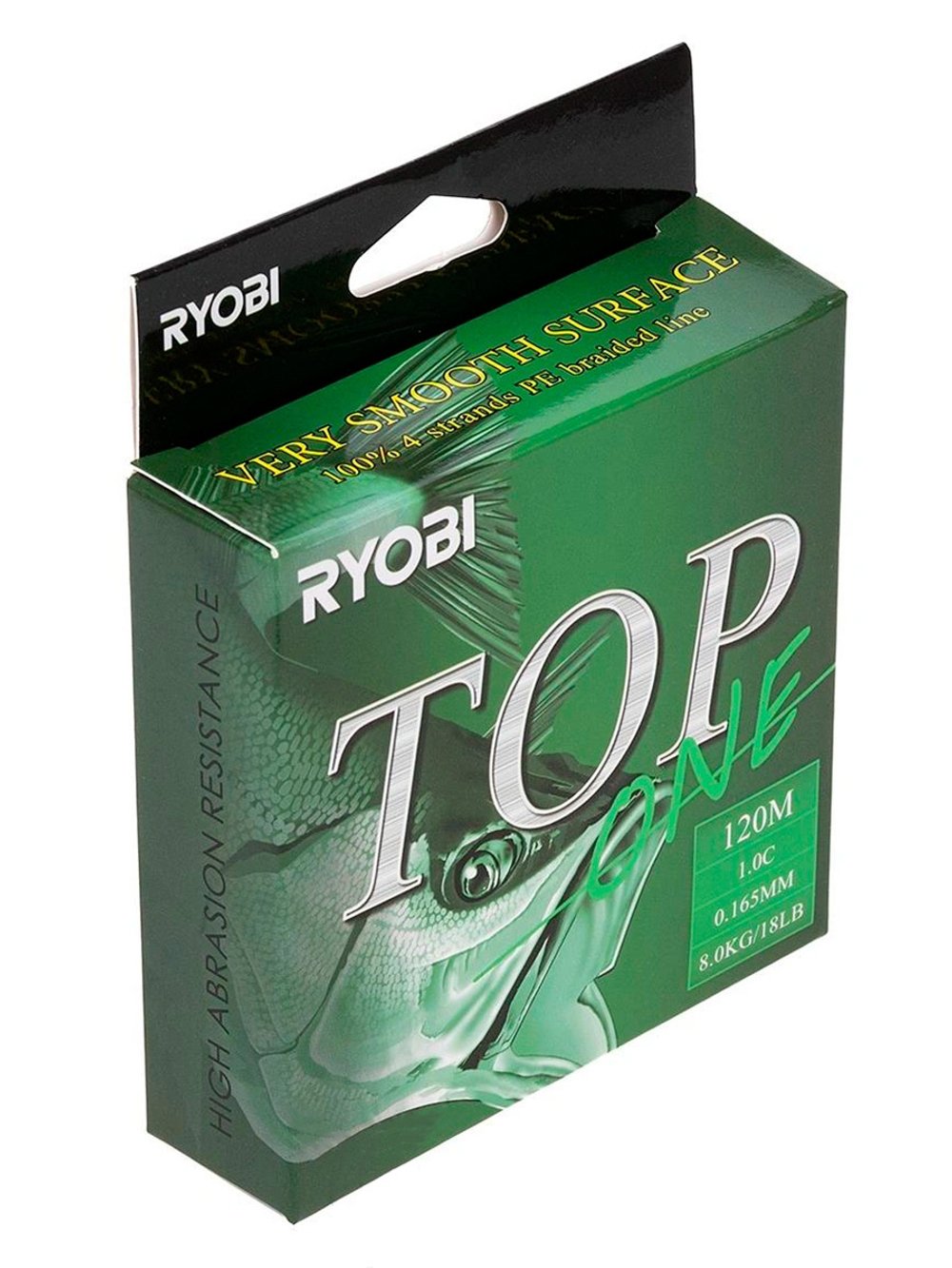 Шнур плетеный для рыбалки Ryobi TOP PE4X-120M Dark green 0.6/d-0.128mm