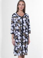 Оригинальный короткий халат на молнии (Размер: XXXL) (Цвет: темно-синий)