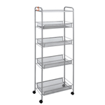 Этажерка "Ладья 25 КС" 4 полки + столешница на колесиках графит