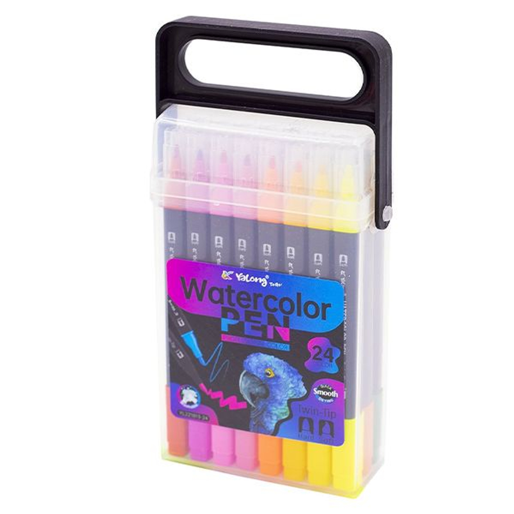 Фломастеры двусторонние 24цв "Parrot" смываемые вент колп пласт упак е/п