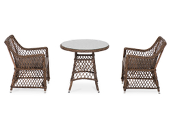 "Эспрессо–80 L" обеденная группа плетеная, цвет коричневый