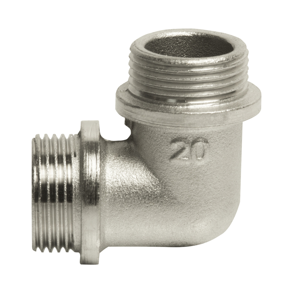 Уголок 3/4'' нар/нар с ограничением никель