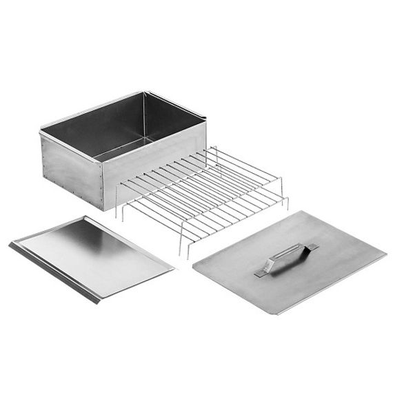 Коптильня двухъярусная Стандарт с поддоном для сбора жира 380x280x170 (сталь 0,8 мм)