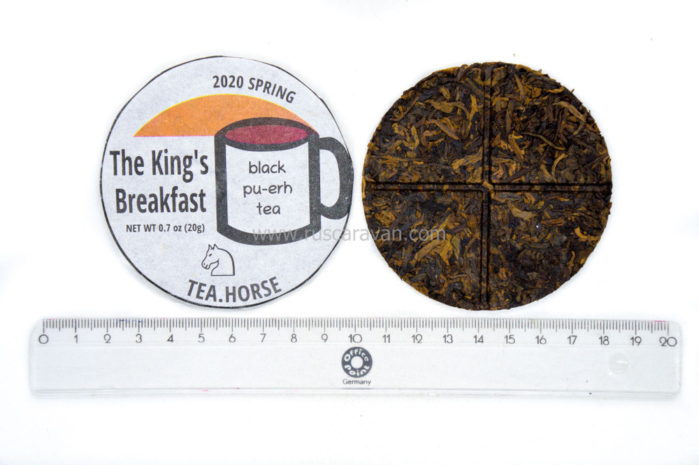 59222 Чай прессованный черный Пуэр Шу "Tea Horse The King’s Breakfast", мини бин 20гр