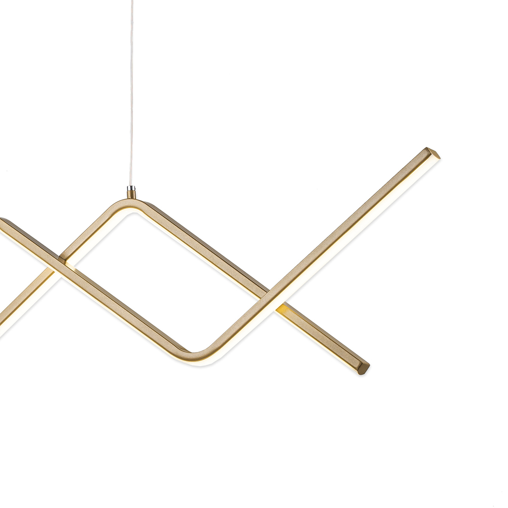 Подвесной светодиодный светильник 50Вт, 4000Лм, 3000-6000К, Ra>80, плавная регулировка мощности, изменение цветовой температуры, ночник, металл/силикон, золото