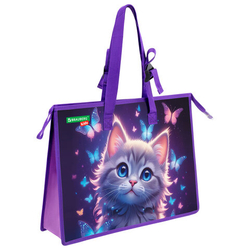 Папка для рисунков и чертежей с рег.ручками BRAUBERG KIDS А3,1 отд,карман внутри,Curious cat,273414