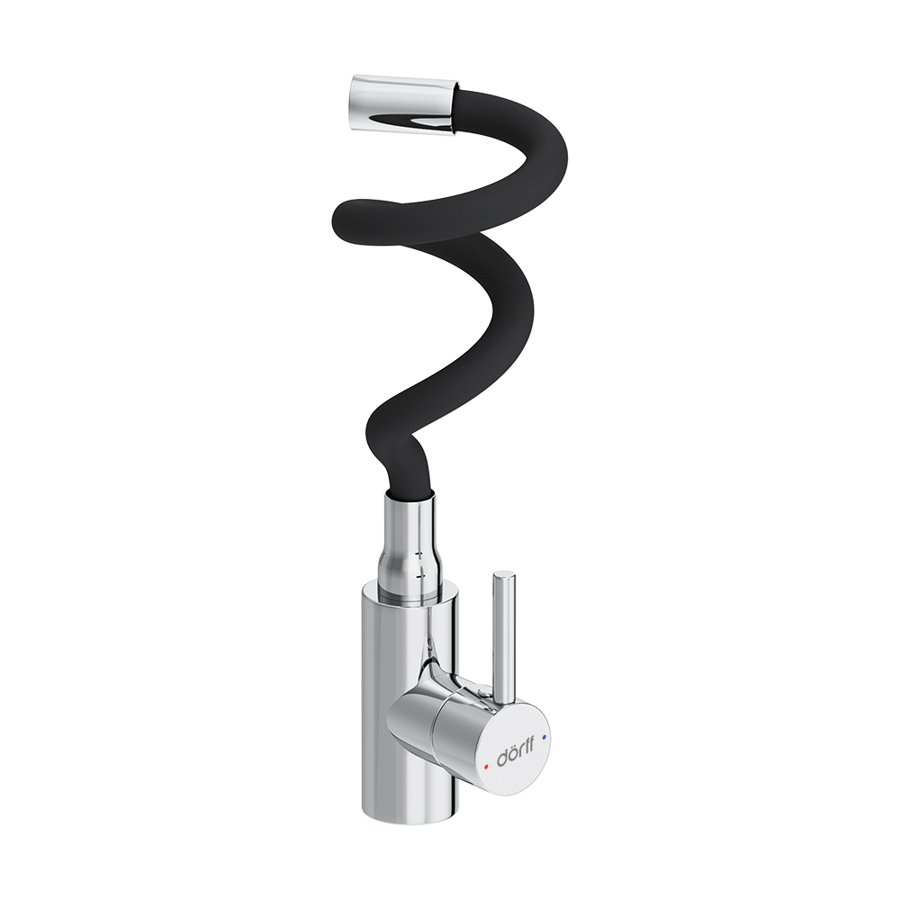 Смеситель для кухни с гибким изливом Dorff Logic D3007622 Черный