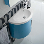 Idea Group Moon Раковина 950x450х540 мм в комплекте с тумбой, 2 выдвижных ящика, цвет: Blu pastello Lucido L4C295 Blu pastello Lucido (BC950)