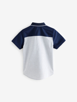 Рубашка с коротким рукавом для мальчика Next E32-330, Белый, Темно-синий