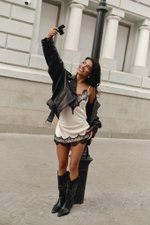 Комбине с кружевоми мини