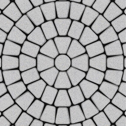 Тротуарная плитка КЛАССИКО (круг) - Стандарт Белый, комплект из 3 видов плит