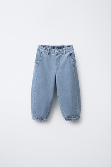 ZARA ДЖИНСЫ BALLOON, ВЫЦВЕТШИЙ СИНИЙ