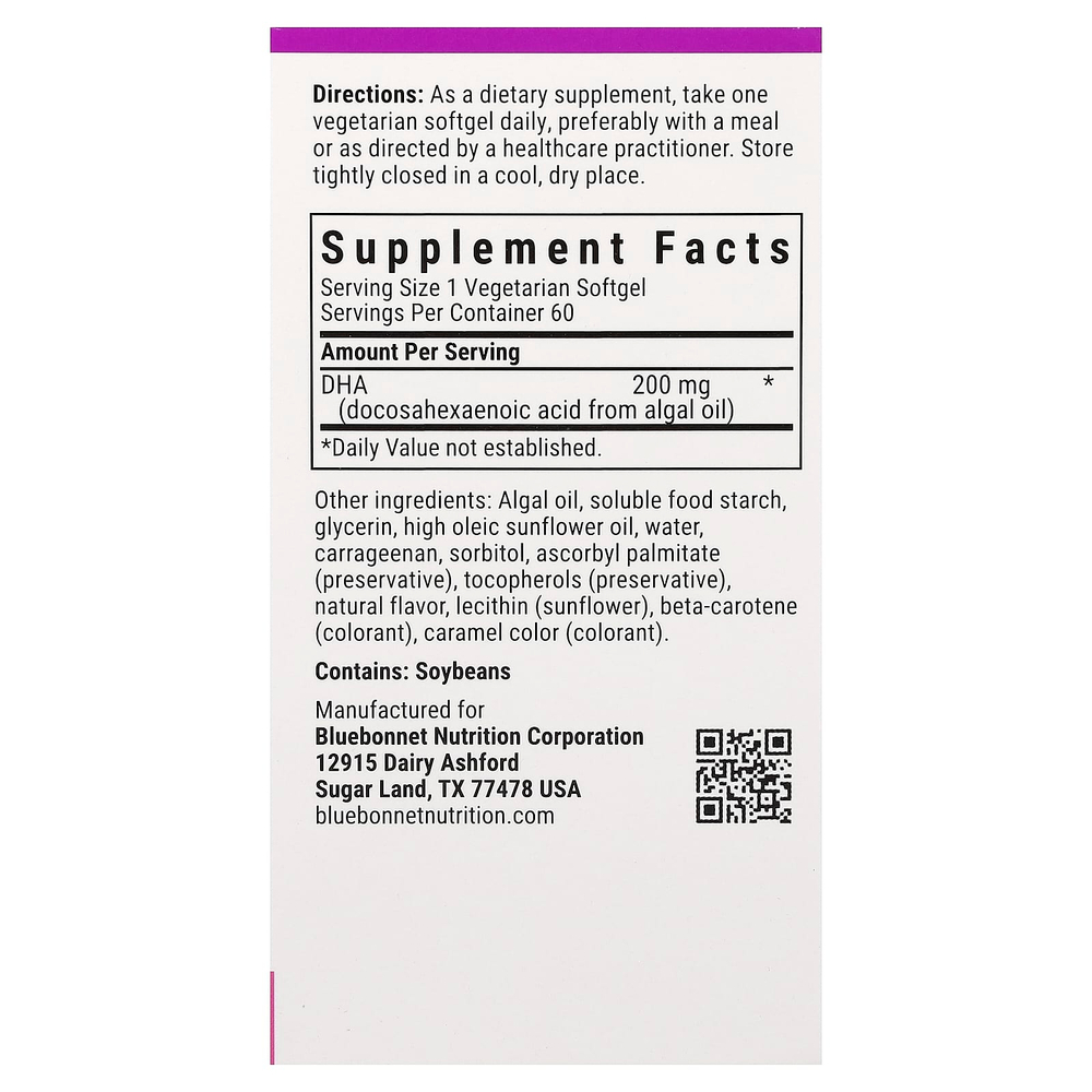 Bluebonnet Nutrition, Ladies' One® Prenatal с ДГК, 60 вегетарианских капсул (200 мг в 1 капсуле)