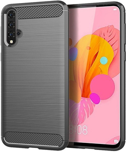 Чехол для Huawei Nova 5 (Nova 5 Pro) цвет Gray (серый), серия Carbon от Caseport