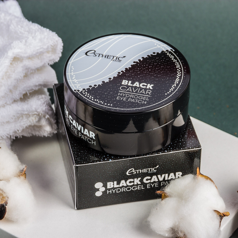 Гидрогелевые патчи для век экстрактом черной икры Esthetic House Black Caviar Hydrogel Eye Patch