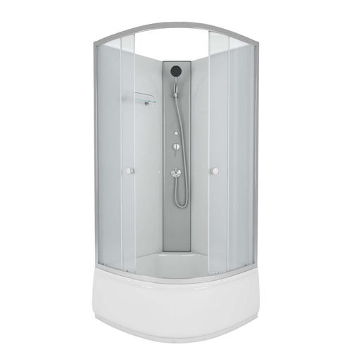 Душевая кабина Niagara Eco E80/40/MT/BK (80х80х195) высокий поддон(40см),стекло матовое,4 места