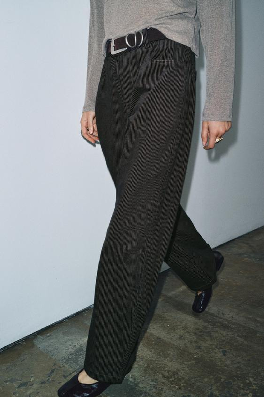 ZARA ШИРОКИЕ БРЮКИ В ПОЛОСКУ — ZW COLLECTION, ПОЛОСКИ