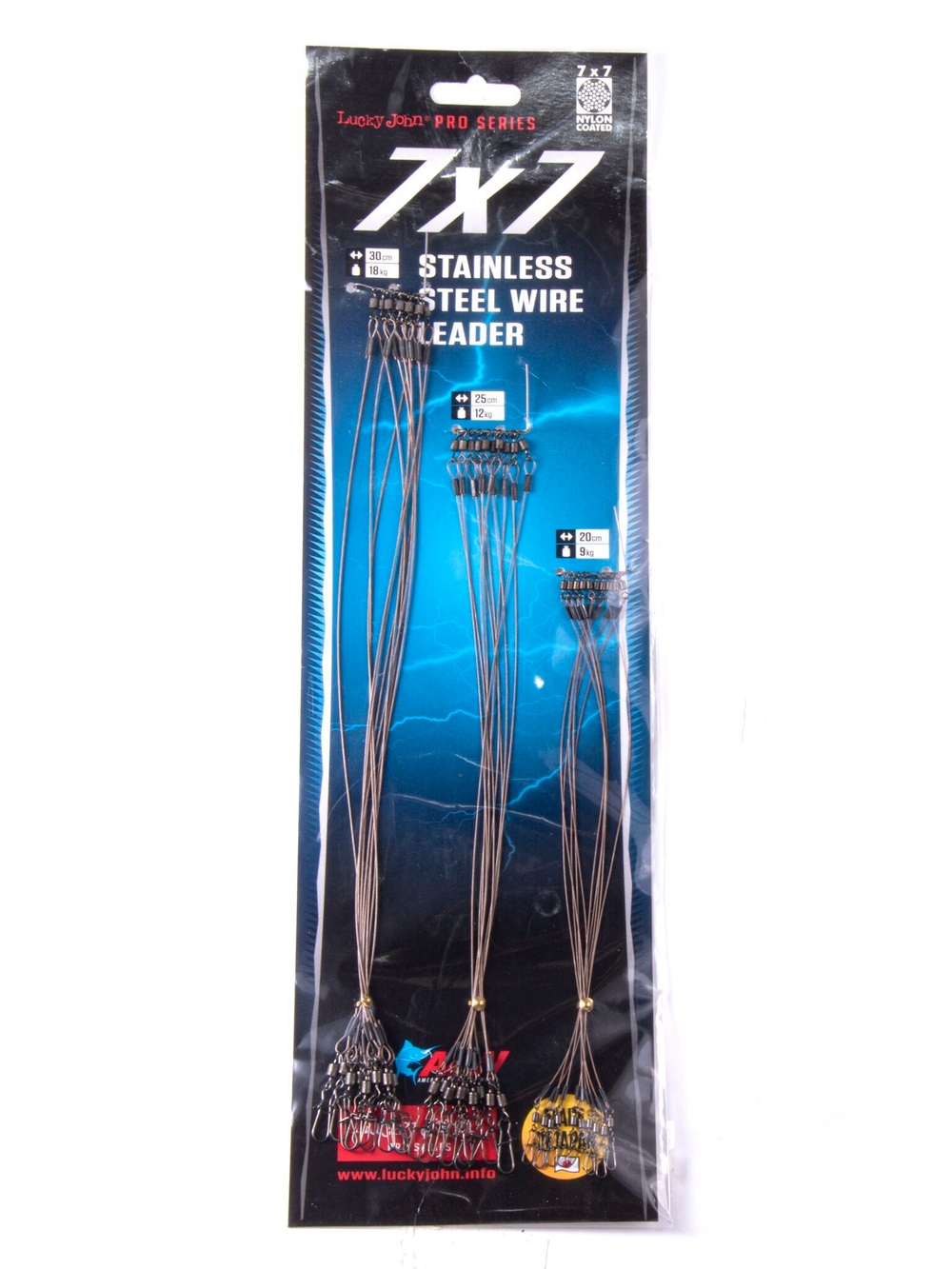 Поводки стал. LJ Pro Series SSW AFW оснащ. вертл. и застеж. 09.12.18кг/20-25-30см/7х7 набор