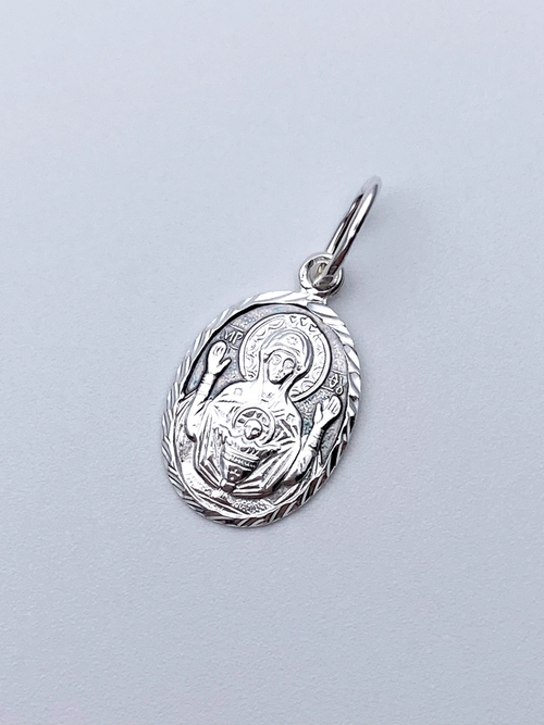 Образок из серебра/Без покрытия/С подвижным ухом/Неупиваемая чаша