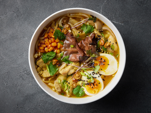 Рамен со свининой и грибами