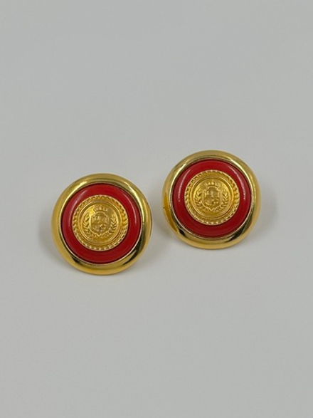 Серьги с красными вставками Liz Claiborne