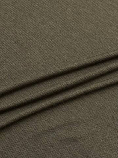 Трикотаж шерстяной Dondi в рубчик хаки