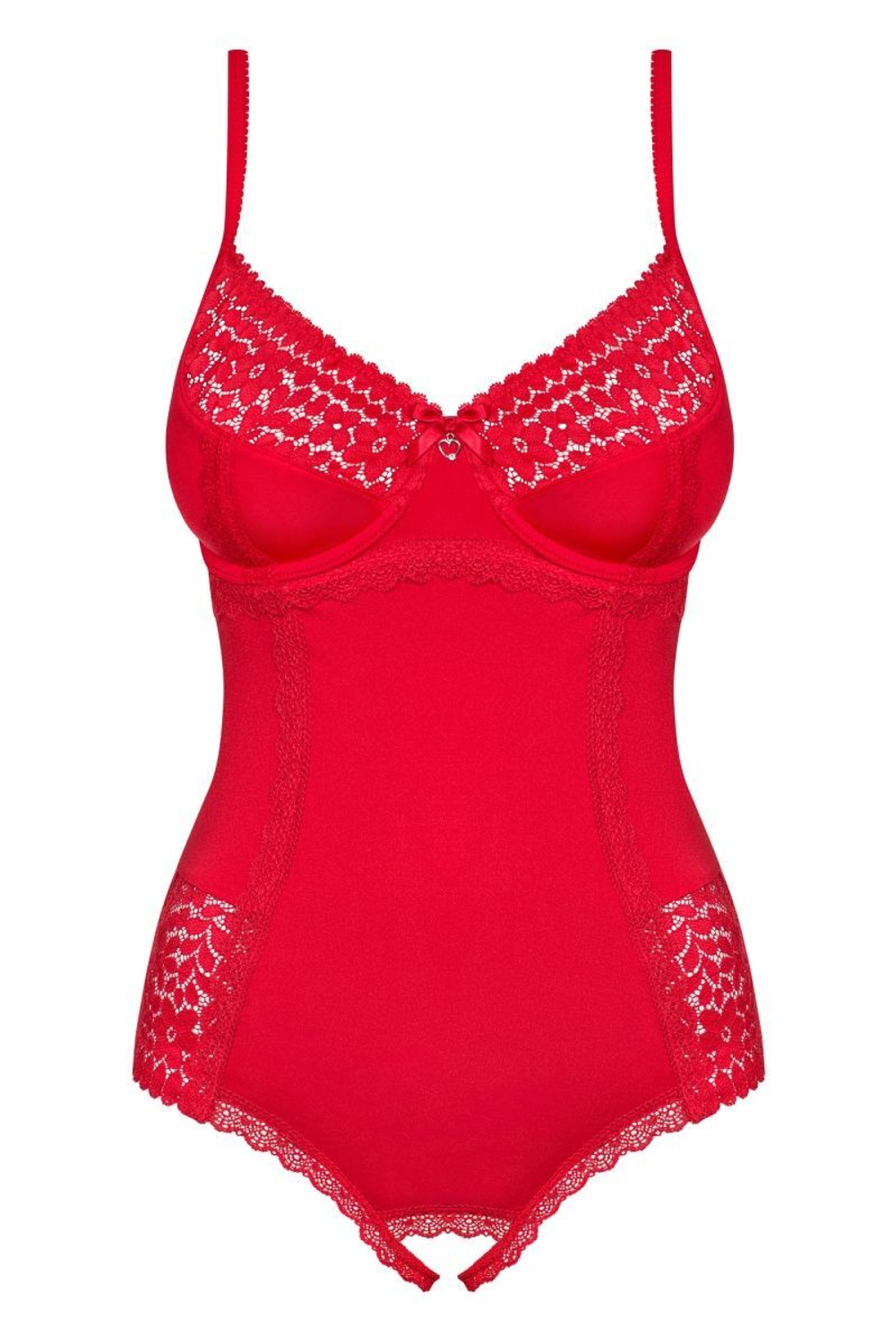 Изящное кружевное боди Jolierose (Размер: XXL) (Цвет: красный)