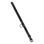 Черный ошейник из кожи с поводком-цепочкой ToyFa Theatre 703005