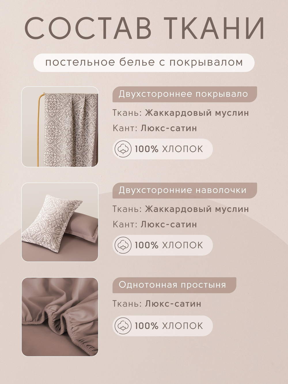 КПБ на резинке Сатин Aurora Veil AVR004, Евро, наволочки 50-70 2 шт, простынь 140*200*25