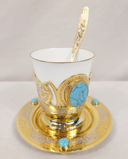 Кофейный набор "Бирюза"в подарочном футляре