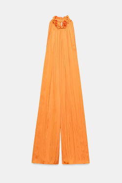 ZARA АТЛАСНЫЙ КОМБИНЕЗОН — ZW COLLECTION, ОРАНЖЕВЫЙ