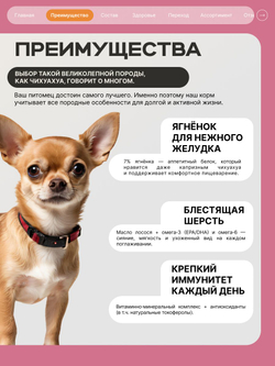 Корм сухой для взрослых собак породы Чихуахуа, с ягненком, 12 кг, QUATTRO