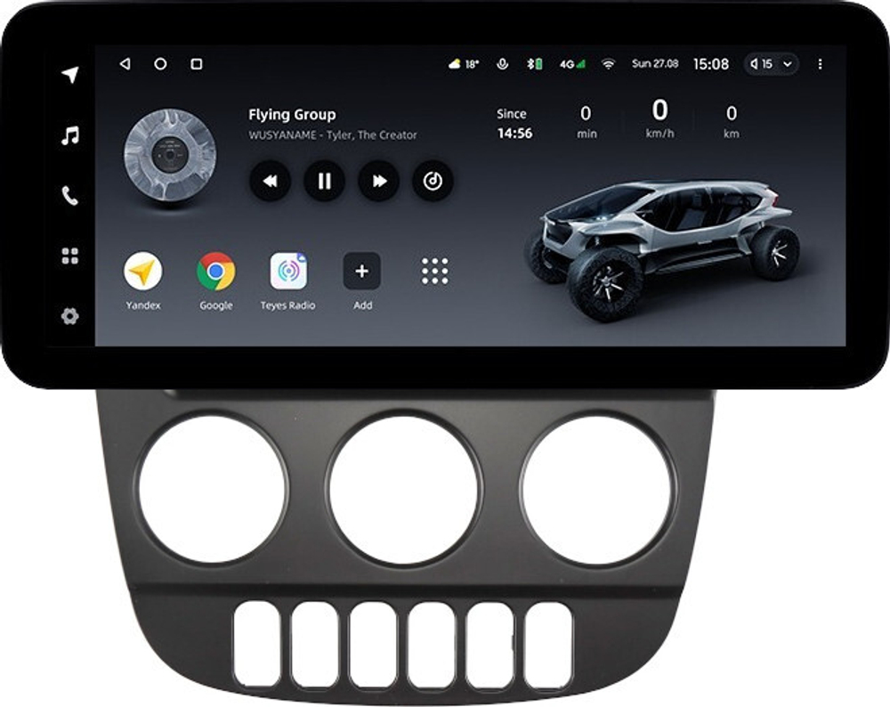 Магнитола для Mercedes-Benz ML W163 2001-2005 (климат, рамка черная) - Teyes LUX ONE ROUND монитор 12.3" 2K QLED на Android 10, CarPlay, 4G SIM-слот