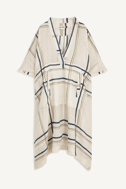 ZARA ПЛАТЬЕ-КАФТАН ИЗ ТКАНИ РАМИ, РАЗНОЦВЕТНЫЙ