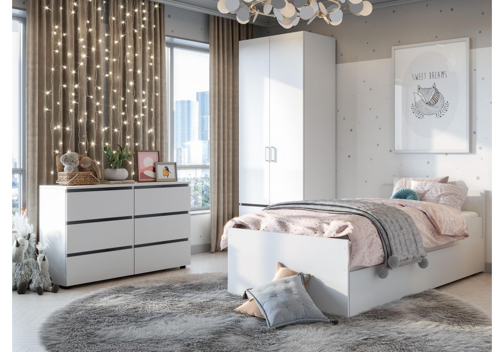 Комплект детской мебели Валенсия комплектация 3 белый текстурный