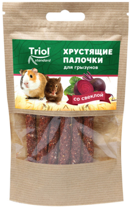 Лакомство Triol Standard Хрустящие палочки для грызунов, со свеклой, 30 г
