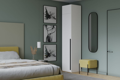 Распашной шкаф Лорена с антресолью Белый Фасадный 0101  50*60*220