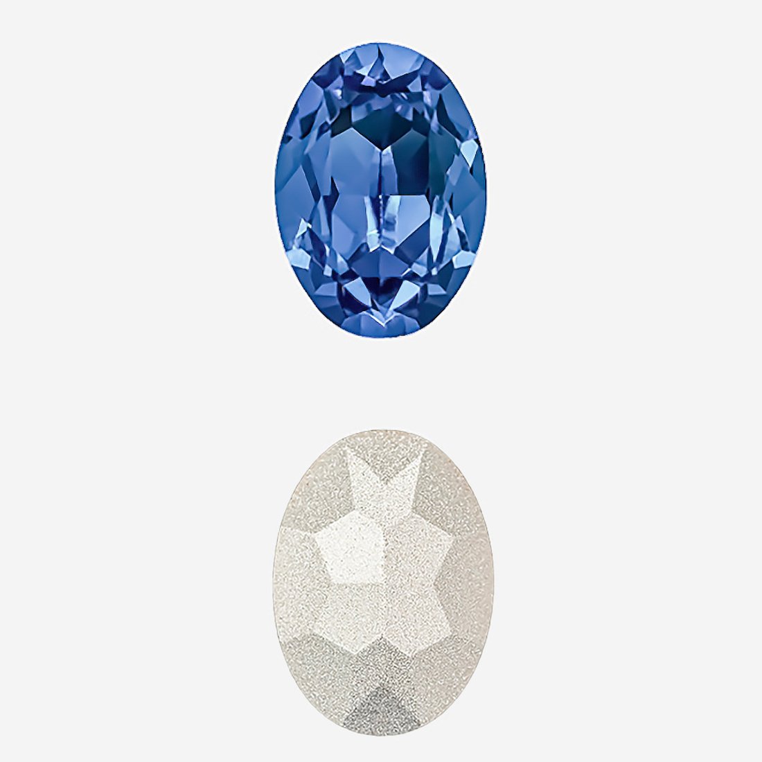 Кристалл Овал (Oval Fancy Stone), оттенок "Сапфир"/"Sapphire", 14*10мм