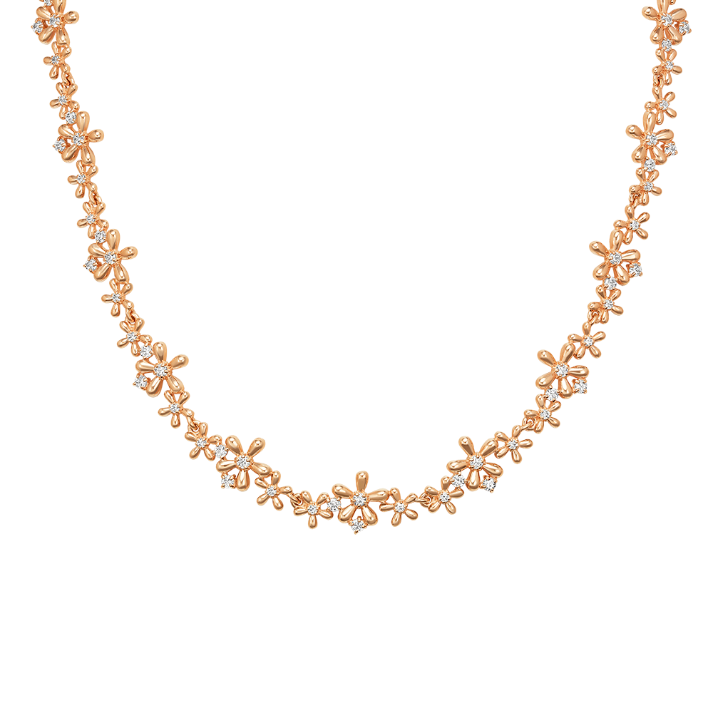 Колье из красного золота с фианитами